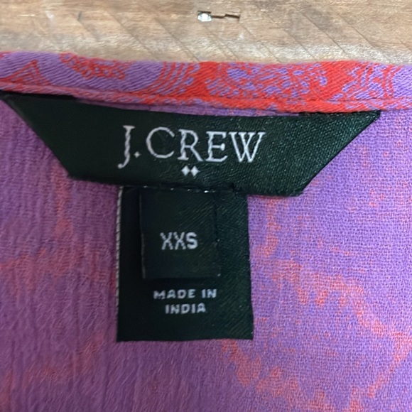 J.Crew size XXS Red & Purple Patterned V-neck Tunic Swimsuit Lightweight Coverup - Picture 3 of 7